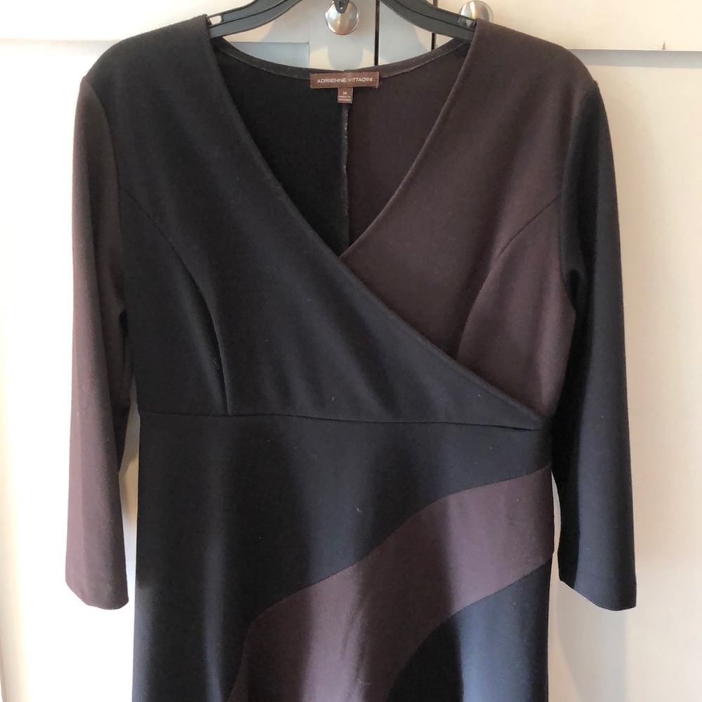 Adrienne Vittadini colorblock dress, black & brown